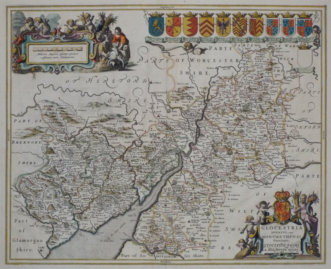 Map of Gloucestershire & Monmouthshire - Jansson